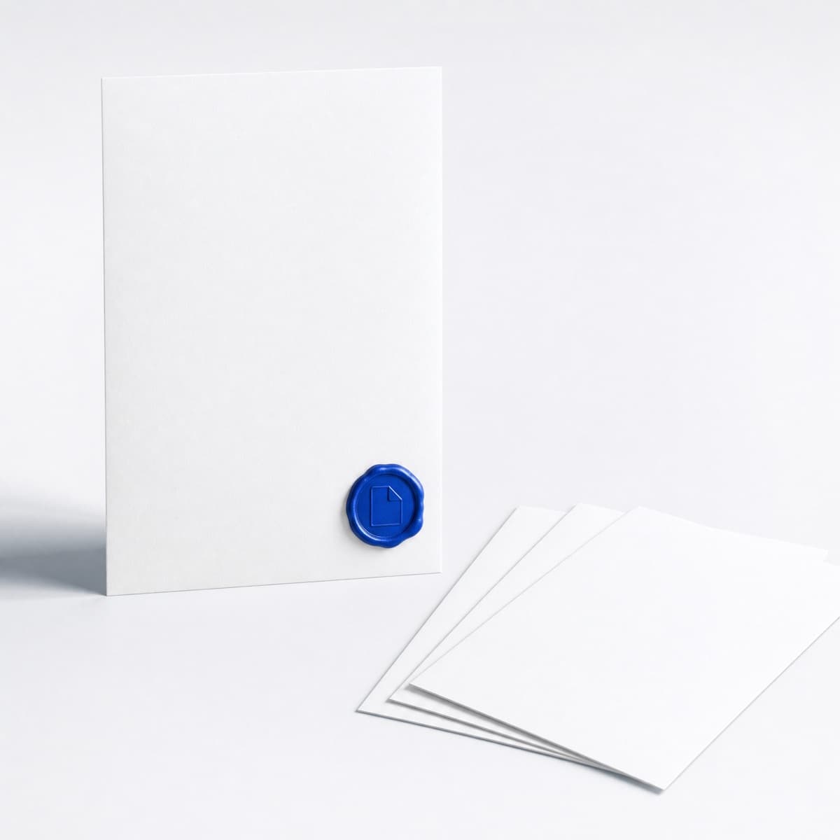 A document with a cobalt wax seal