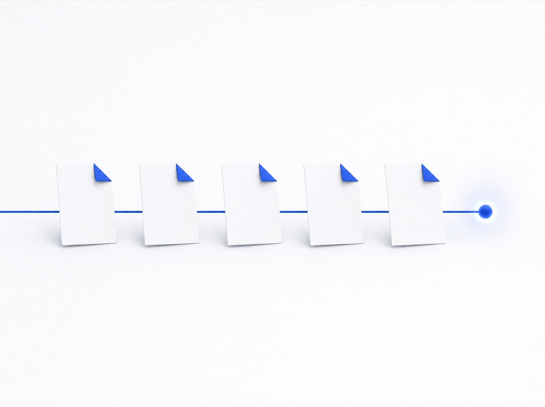 Documents travelling along a line towards an endpoint