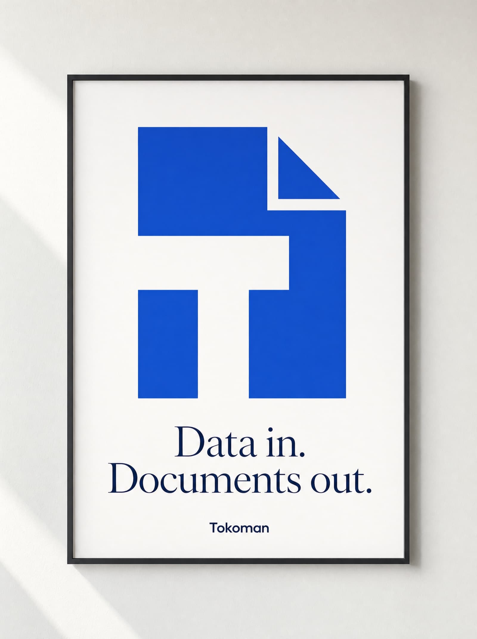 The Tokoman poster: Data in. Documents out.